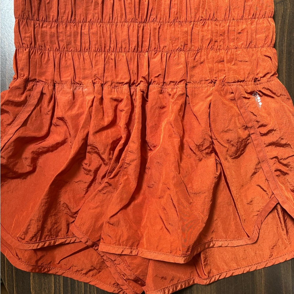 Free People Rust Athletic Shorts with Elastic Waistband